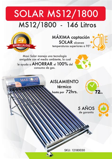 CALENTADOR SOLAR 12 TUBOS MAXI SOLAR