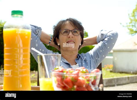 Beautiful Mature Woman Relaxes Hi Res Stock Photography And Images Alamy