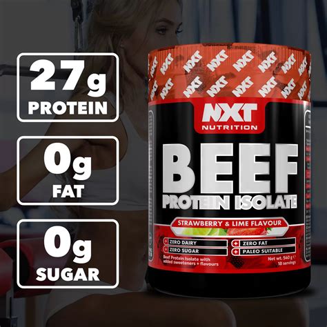 Nxt Nutrition Beef Protein Isolate 540gr Strawberry And Lime