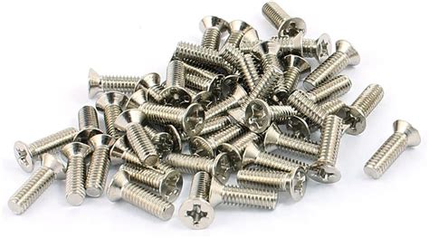 Uxcell 50pcs M2x4mm Stainless Steel Countersunk Flat Head Phillips Machine Screws