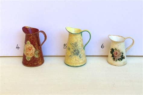 Elegant Glazed Miniature Jugs 112 Scale Etsy