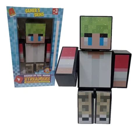 Boneco Minecraft Articulado Streamers 35cm Gamers Skins Entrega Grátis