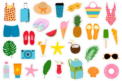 Summer Stickers Png Sea Stickers Printable Travel Stickers By