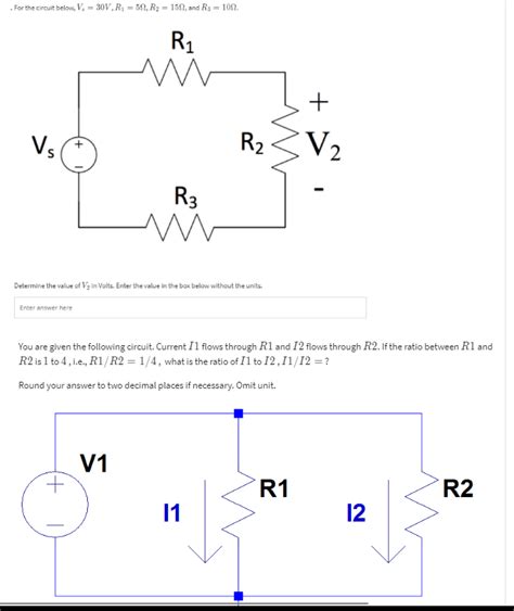 Solved For The Circuit Below V₁ 30v R₁ 50 R₂ 150