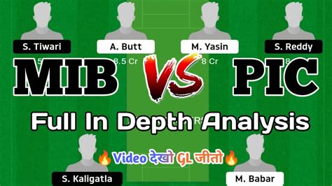 Mib Vs Pic Dream11 Team Mib Vs Pic Ecs T10 Barcelona Match Today