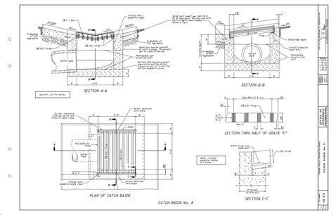 SECTION A-A SECTION B-B CATCH BASIN No. 8 PLAN OF CATCH ...