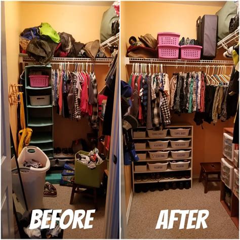 Before And After Photos Of A Closet Full Of Clothes