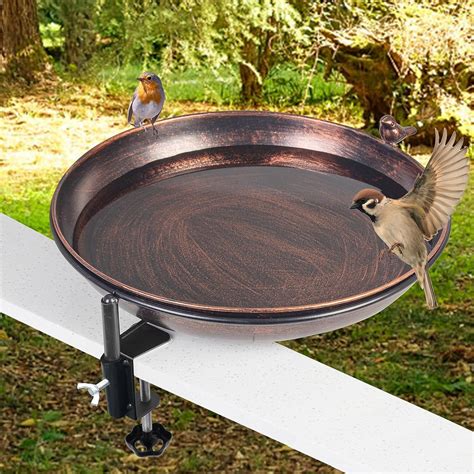 Amazon Dreamsoul Deck Mounted Bird Bath Metal Birdbath Bowl