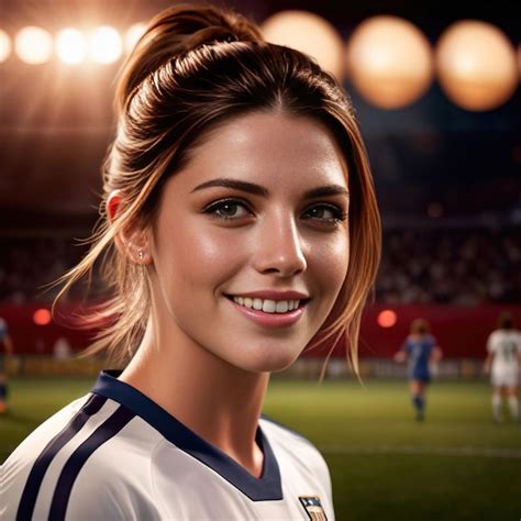 Premium Photo Woman Soccer Player Smiling