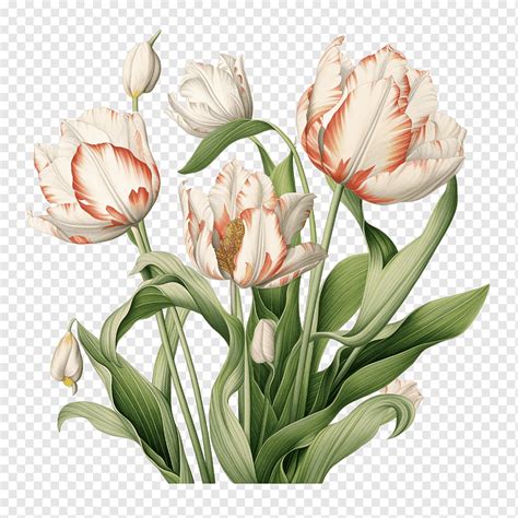 Tulips Tulips Flowers White Red Png PNGWing