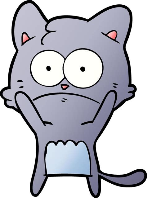 Cartoon Nervous Cat 12546768 Vector Art At Vecteezy