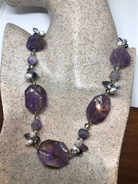 Large Amethytrines Travel All The Way Around The Back Of The Necklace Natural Amethyst Great