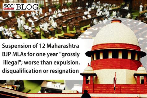 Suspension Of 12 Maharashtra Bjp Mlas For One Year Grossly Illegal