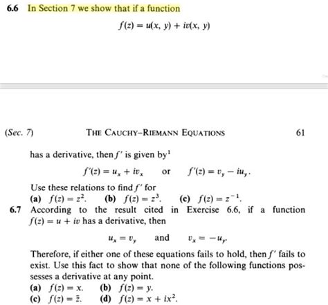 Solved Liking For Help With Derivatives Of Complex Numbers