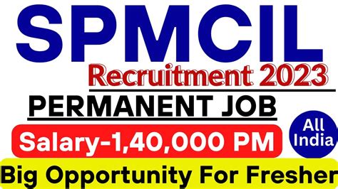 Spmcil Recruitment Spmcil Without Gate Online Form Permanent Job