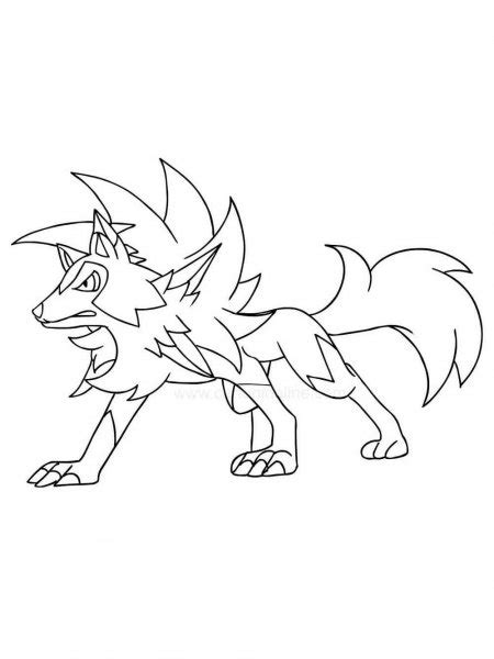 Lycanroc Pokemon Coloring Pages Free Printable