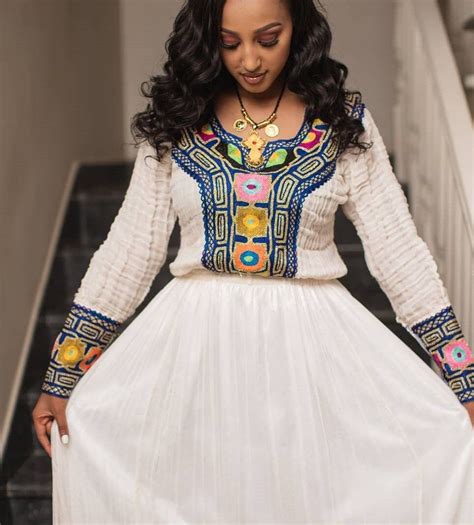 Regal Redefined Menen Fabric Habesha Kemis With Gorgeous Tilf