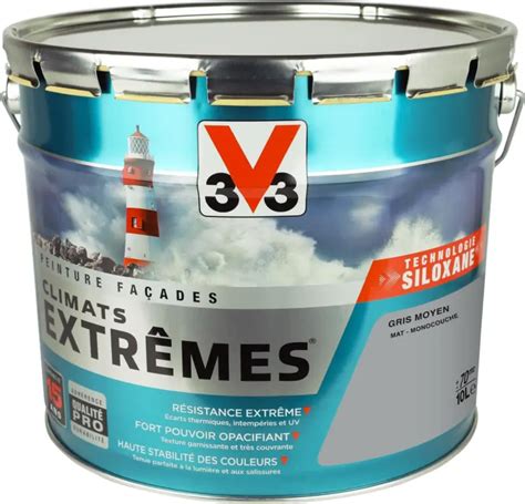 Peinture Facades Monocouche Climats Extremes Siloxane V33 Gris Moyen