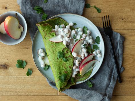 Spinat Pfannkuchen mit Kichererbsen Füllung Rezept EAT SMARTER