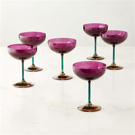 Marie Plum Coupe Cocktail Glasses Set Of 6 By Azeeza Reviews Cb2