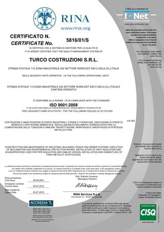 certificato qualità turco costruzioni PDF