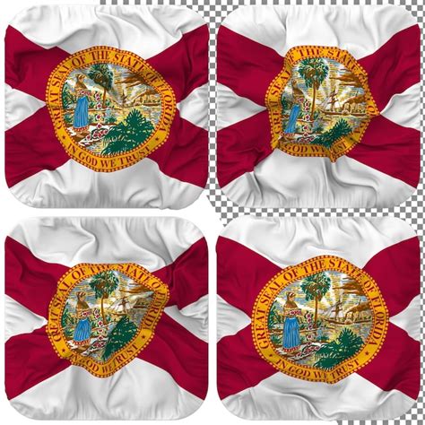 Premium Psd State Of Florida Flag Squire Shape Isolated Different