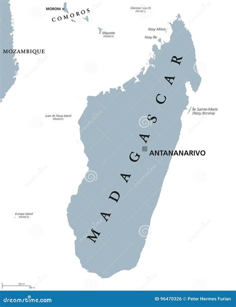 Political Map Of Madagascar Isolated On Transparent Background Vector