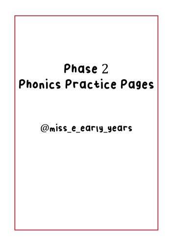 Phase 2 Phonics Practice Sheets Teaching Resources