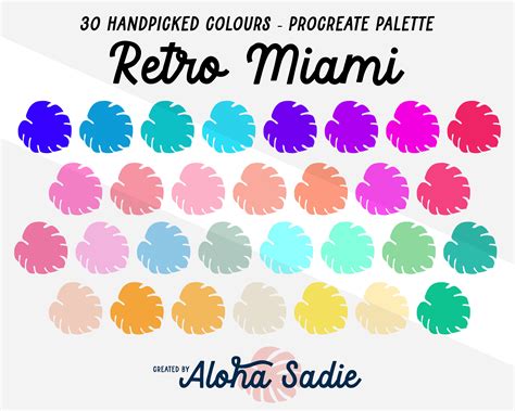 Procreate Colour Palette Retro Miami Ipad Art Lettering Calligraphy