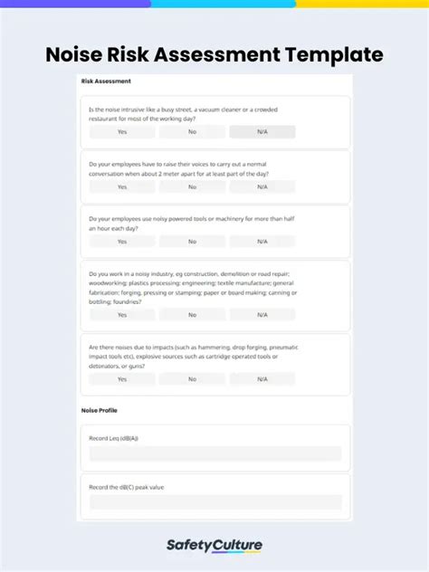 Free Noise Risk Assessment Templates Pdf Safetyculture