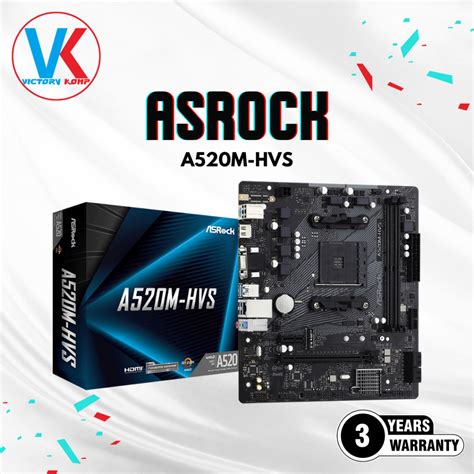 Jual Motherboard ASRock A520M HVS AMD A520 AM4 DDR4 MATX A520M HVS