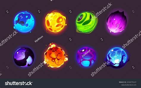 Magic Spheres Shiny Energy Balls Game Stock Vector Royalty Free