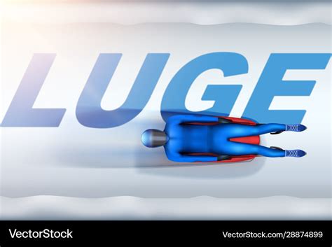 Luge in motion on sport track Royalty Free Vector Image