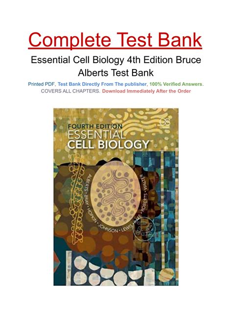 Essential Cell Biology Th Edition Bruce Alberts Test Bank Essential