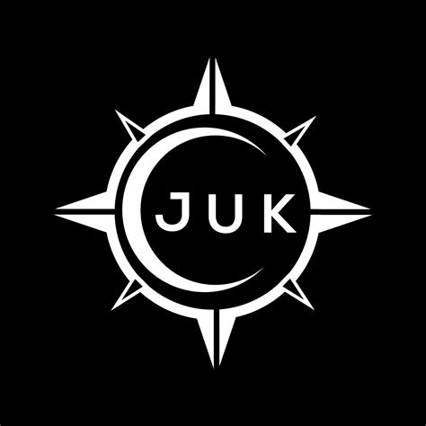 JUK abstract technology circle setting logo design on black background ...