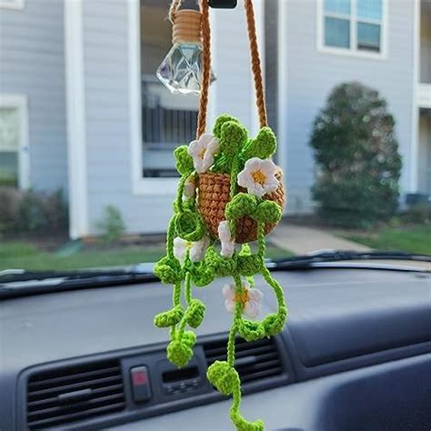 Amazon Zhexyf Plant Car Interior Hanging Ornament Boho Crochet