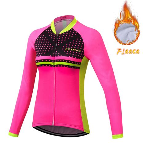 Women Cycling Jersey Winter Fleece Bike Bicycle Clothing Thermal Long