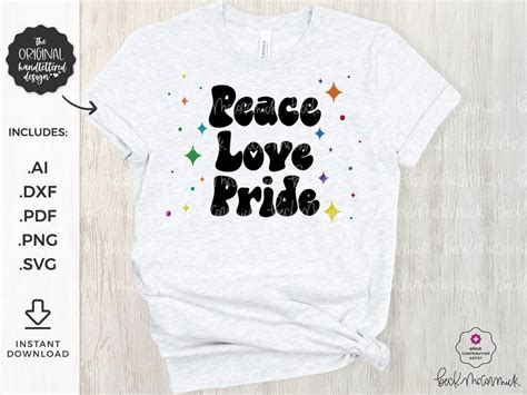 Peace Love Pride Svg Cricut Svg Silhouette File Handlettered Svg Pride