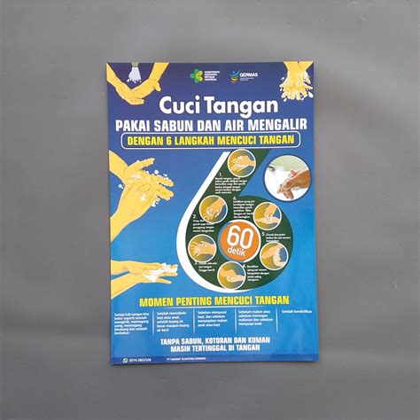 Jual Poster Cuci Tangan 6 Langkah Poster 6 Langkah Mencuci Tangan