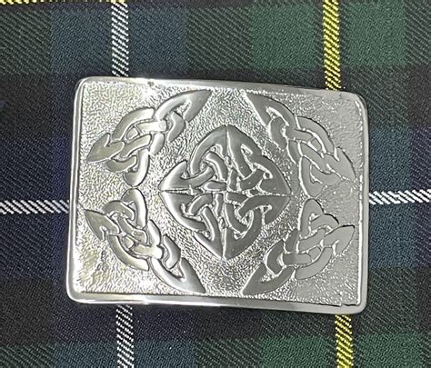 American Highlander Brass Or Silver Celtic Knot Kilt Belt Buckle