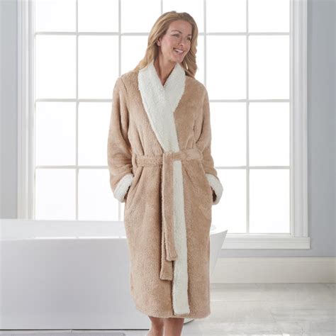 The Sherpa Lined Bathrobe Hammacher Schlemmer