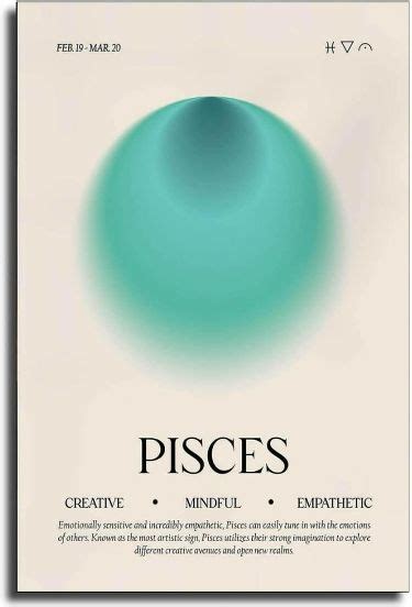 Poster Pisces Wall Art Zodiac Poster Pisces Gift Star Sign Decor