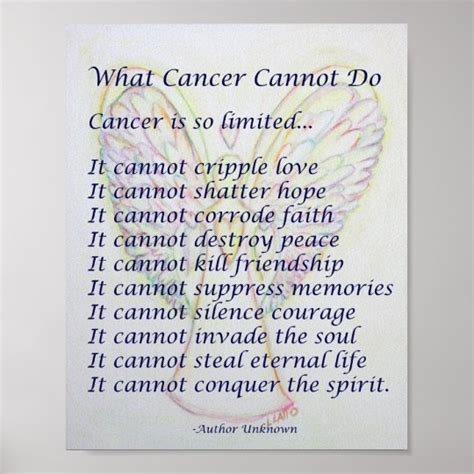 What Cancer Cannot Do Poem Poster Print | Zazzle.com