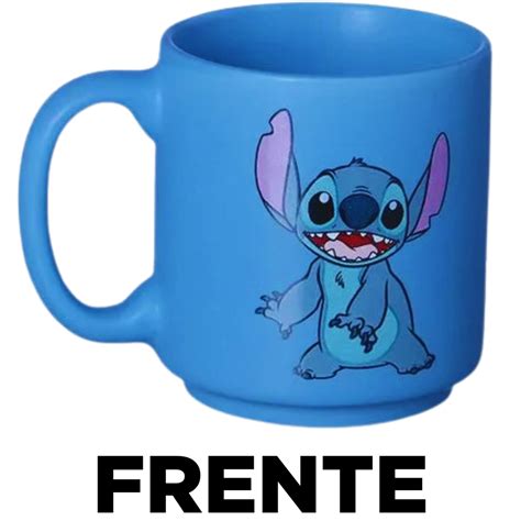 Mini Caneca Stitch Azul Café Expresso Empilhável Cerâmica 100ML Oficial