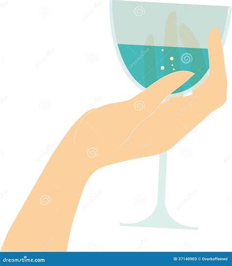 Vector Female Hand Holding Glass With Red Wine Stock Vector