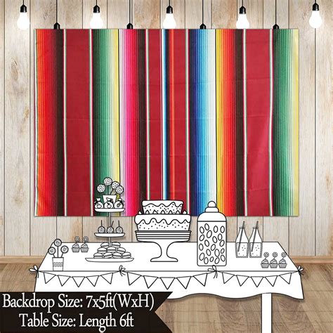 Allenjoy X Ft Soft Fabric Mexican Fiesta Theme Party Backdrop Mexican