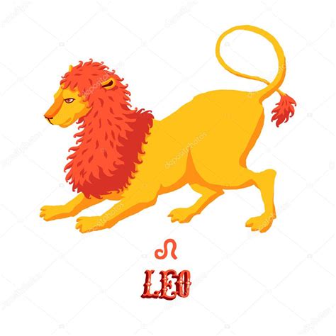 Signo Del Zodiaco Astrológico Leo O León Parte De Un Conjunto De