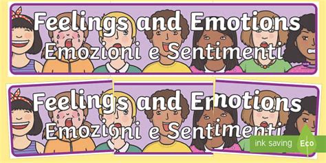 Feelings And Emotions Display Banner Englishitalian Feelings And