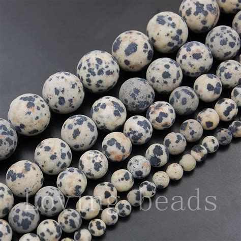 5strands Lot Matte Frosted Natural Dalmation Jasper Gems Stones Round