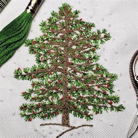 Christmas Tree Hand Embroidery Kit Winter Christmas Embroidery